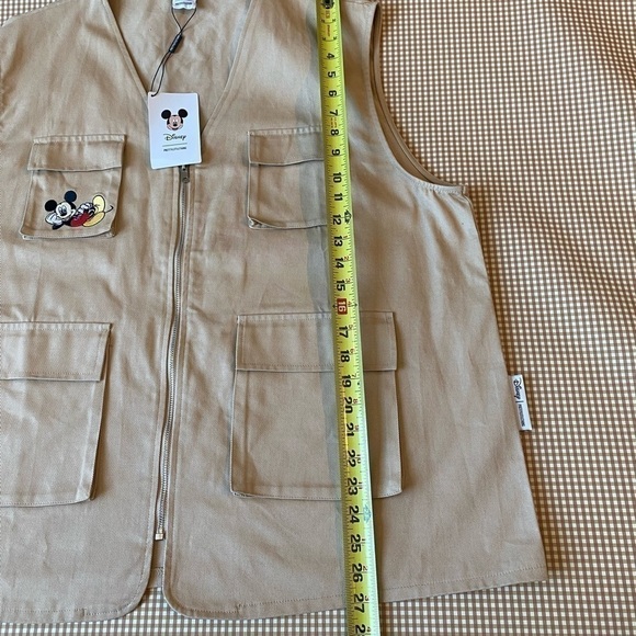 Disney x Pretty Little thing beige embroidered Mickey Mouse Vest. NWT - Picture 7 of 15